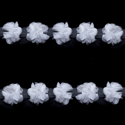 Тесьма плетеная "Рюш", упак. 9,14 м, цвет белый - купить в Махачкале. Цена: 46.82 руб.