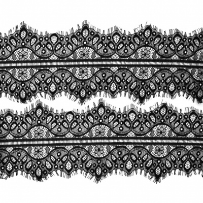 Кружево "Реснички" (Шантильи), шир. 140 мм, 75411, (уп.3 м), цв.-чёрный - купить в Махачкале. Цена: 169.98 руб.