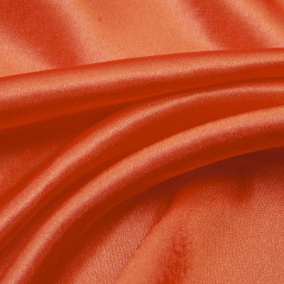 Поли креп-сатин 18-1445, 120 гр/м2, шир.150см, цвет оранжевый - купить в Махачкале. Цена 155.57 руб.