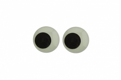 Глазки для игрушек, круглые, с ресничками, 10 мм/упак.50+/-2 шт, цв. -черно-белые - купить в Махачкале. Цена: 21.24 руб.