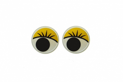 Глазки для игрушек, круглые, с бегающими зрачками, 8 мм/упак.50+/-2 шт, цв. -желтый - купить в Махачкале. Цена: 59.05 руб.