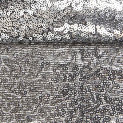 Сетка с пайетками №6, 188 гр/м2, шир.140см, цвет серый - купить в Махачкале. Цена 433.60 руб.