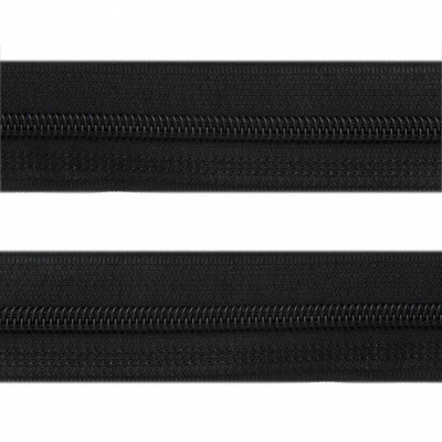 Рулонная молния с покрытием PVC спираль тип 3 (упак.270м) -черная с полосой СВО - купить в Махачкале. Цена: 12.74 руб.