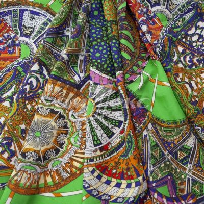 Плательная ткань "Фламенко" 25.1, 80 гр/м2, шир.150 см, принт этнический - купить в Махачкале. Цена 243.96 руб.