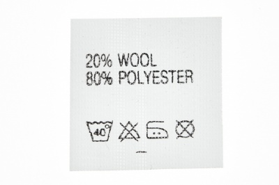 Состав и уход 20% wool 80% poliester - купить в Махачкале. Цена: 64.21 руб.
