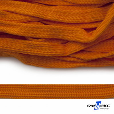 Шнур плетеный (плоский) d-12 мм, (уп.90+/-1м), 100% полиэстер, цв.267 - оранжевый - купить в Махачкале. Цена: 8.62 руб.