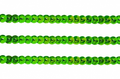 Пайетки "ОмТекс" на нитях, CREAM, 6 мм С / упак.73+/-1м, цв. 94 - зеленый - купить в Махачкале. Цена: 297.48 руб.