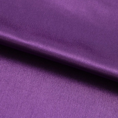 Поли креп-сатин 19-3536, 125 (+/-5) гр/м2, шир.150см, цвет фиолетовый - купить в Махачкале. Цена 155.57 руб.