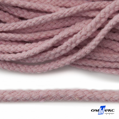 Шнур плетеный d-6 мм круглый, 70% хлопок 30% полиэстер, уп.90+/-1 м, цв.1087-розовый - купить в Махачкале. Цена: 588 руб.