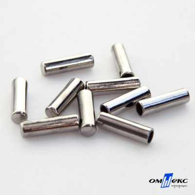 06033-Наконечник для шнура металл, отв. 4 мм, цв. никель - купить в Махачкале. Цена: 6.08 руб.