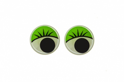 Глазки для игрушек, круглые, с бегающими зрачками, 10 мм/упак.50+/-2 шт, цв. -зеленый - купить в Махачкале. Цена: 71.20 руб.