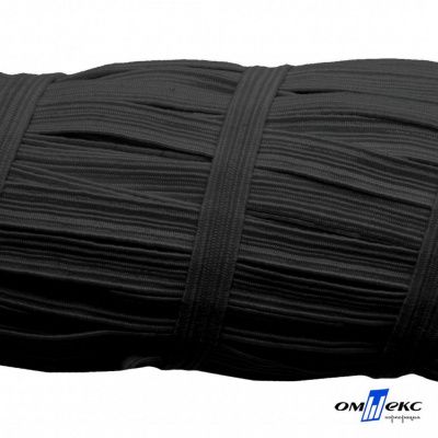 Резиновые нити с текстильным покрытием, шир. 6 мм (55 м/уп), цв.-черный - купить в Махачкале. Цена: 210.75 руб.
