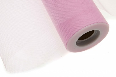 Фатин в шпульках 16-14, 10 гр/м2, шир. 15 см (в нам. 25+/-1 м), цвет розовый - купить в Махачкале. Цена: 100.69 руб.