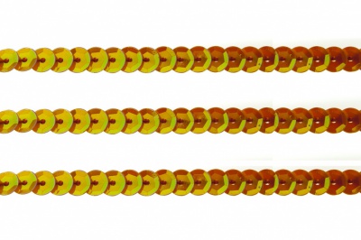 Пайетки "ОмТекс" на нитях, CREAM, 6 мм С / упак.73+/-1м, цв. 88 - оранжевый - купить в Махачкале. Цена: 300.55 руб.
