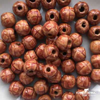 0133-Бусины деревянные "ОмТекс", 15 мм, упак.50+/-3шт - купить в Махачкале. Цена: 77 руб.
