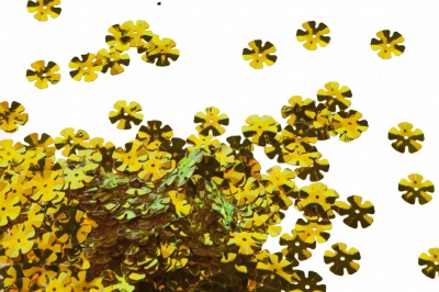 Пайетки "ОмТекс" россыпью,DOUBLE SIDED GOLD,цветок 14 мм/упак.50 гр, цв. 0460-золото - купить в Махачкале. Цена: 80.12 руб.