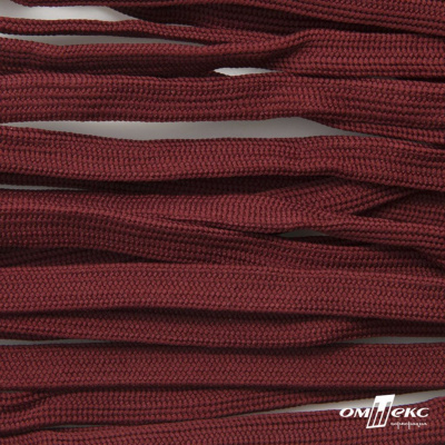 Шнур плетеный (плоский) d-12 мм, (уп.90+/-1м), 100% полиэстер, цв.255 - бордовый - купить в Махачкале. Цена: 8.62 руб.