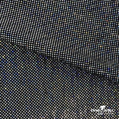 Трикотажное полотно голограмма, шир.140 см, #601-хамелеон чёрный - купить в Махачкале. Цена 452.76 руб.