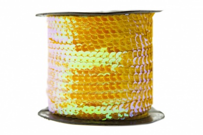 Пайетки "ОмТекс" на нитях, CREAM, 6 мм С / упак.73+/-1м, цв. 92 - золото - купить в Махачкале. Цена: 484.77 руб.