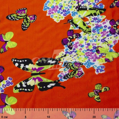 Плательная ткань "Софи" 7.1, 75 гр/м2, шир.150 см, принт бабочки - купить в Махачкале. Цена 241.49 руб.