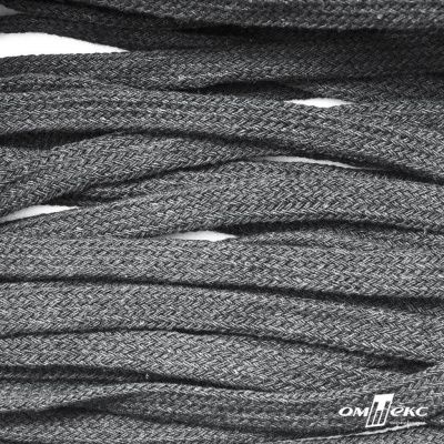 Шнур плетеный d-8 мм плоский, 70% хлопок 30% полиэстер, уп.85+/-1 м, цв.1027-серый - купить в Махачкале. Цена: 735 руб.