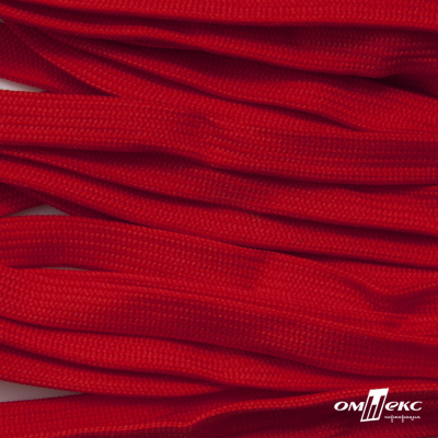 Шнур плетеный (плоский) d-12 мм, (уп.90+/-1м), 100% полиэстер, цв.253 - красный - купить в Махачкале. Цена: 8.62 руб.