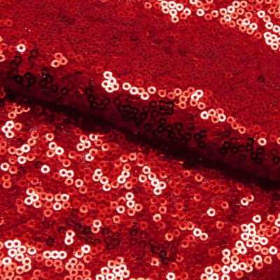 Сетка с пайетками №8, 188 гр/м2, шир.140см, цвет красный - купить в Махачкале. Цена 433.60 руб.
