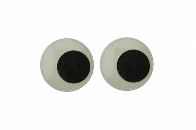 Глазки для игрушек, круглые, с бегающими зрачками, 24 мм/упак.50+/-2 шт, цв. -черно-белые - купить в Махачкале. Цена: 60.32 руб.