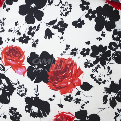 Плательная ткань "Фламенко" 22.1, 80 гр/м2, шир.150 см, принт растительный - купить в Махачкале. Цена 239.03 руб.