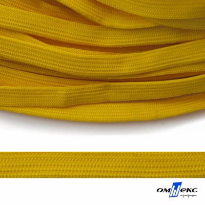 Шнур плетеный (плоский) d-12 мм, (уп.90+/-1м), 100% полиэстер, цв.269 - жёлтый - купить в Махачкале. Цена: 8.62 руб.