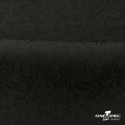Ткань жаккард королевский, 100% полиэстр 180 г/м 2, шир.150 см, цв-черный - купить в Махачкале. Цена 296.39 руб.