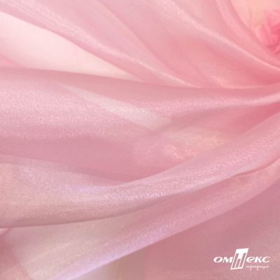 Ткань органза, 100% полиэстр, 28г/м2, шир. 150 см, цв. #47 розовая пудра - купить в Махачкале. Цена 86.24 руб.