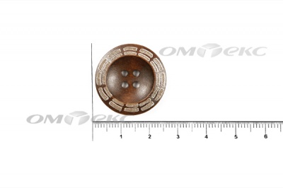 Пуговица деревянная круглая №53 (25мм) - купить в Махачкале. Цена: 3.68 руб.
