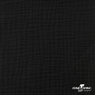 Ткань Муслин, 100% хлопок, 125 гр/м2, шир. 140 см #2037 цв.-чёрный - купить в Махачкале. Цена 318.49 руб.