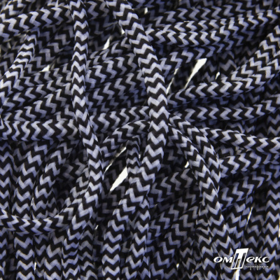Шнурки #107-16, круглые 130 см, двухцветные цв.серый/чёрный - купить в Махачкале. Цена: 31.89 руб.
