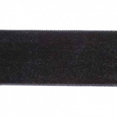 Лента бархатная нейлон, шир.25 мм, (упак. 45,7м), цв.03-черный - купить в Махачкале. Цена: 800.84 руб.