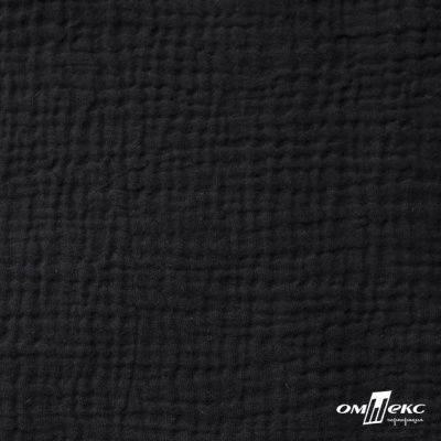 Ткань Муслин, 100% хлопок, 125 гр/м2, шир. 135 см (34) цв.черный - купить в Махачкале. Цена 337.25 руб.