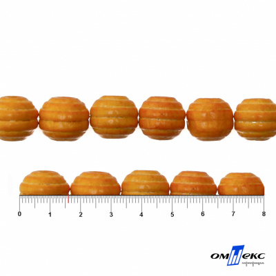0309-Бусины деревянные "ОмТекс", 16 мм, упак.50+/-3шт, цв.003-оранжевый - купить в Махачкале. Цена: 62.22 руб.