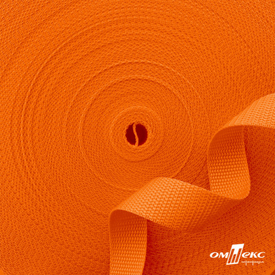 Оранжевый - цв.523 - Текстильная лента-стропа 550 гр/м2 ,100% пэ шир.50 мм (боб.50+/-1 м) - купить в Махачкале. Цена: 797.67 руб.