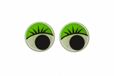 Глазки для игрушек, круглые, с бегающими зрачками, 12 мм/упак.50+/-2 шт, цв. -зеленый - купить в Махачкале. Цена: 96.01 руб.