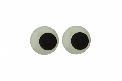 Глазки для игрушек, круглые, с бегающими зрачками, 15 мм/упак.50+/-2 шт, цв. -черно-белые - купить в Махачкале. Цена: 46.92 руб.