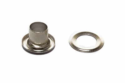 Люверсы металлические "ОмТекс", блочка/кольцо, (4 мм) - цв.никель - купить в Махачкале. Цена: 0.24 руб.
