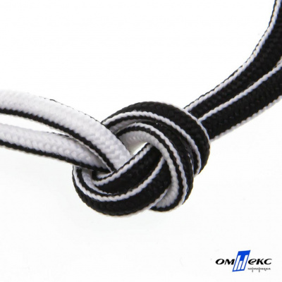 Шнурки #4-27, круглые 130 см, двухцветные (черно/белый) - купить в Махачкале. Цена: 47.04 руб.