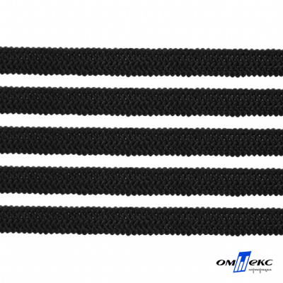 Лента эластичная вязанная (резинка) 4 мм (200+/-1 м) 400 гр/м2 черная бобина "ОМТЕКС" - купить в Махачкале. Цена: 1.78 руб.