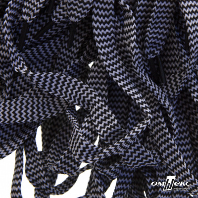 Шнурки #107-07, плоские 130 см, двухцветные цв.серый/чёрный - купить в Махачкале. Цена: 23.03 руб.