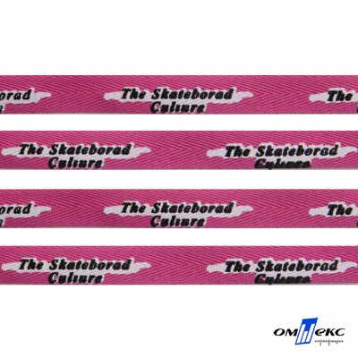 Тесьма отделочная (киперная) 10 мм, 100% хлопок,"THE SKATEBOARD CULIURE"(45 м) цв.121-26 -яр.розовый - купить в Махачкале. Цена: 850.62 руб.
