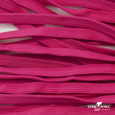 Шнур плетеный (плоский) d-12 мм, (уп.90+/-1м), 100% полиэстер, цв.254 - фуксия - купить в Махачкале. Цена: 8.62 руб.