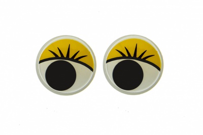 Глазки для игрушек, круглые, с бегающими зрачками, 15 мм/упак.50+/-2 шт, цв. -желтый - купить в Махачкале. Цена: 113.01 руб.