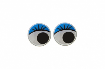 Глазки для игрушек, круглые, с бегающими зрачками, 8 мм/упак.50+/-2 шт, цв. -синий - купить в Махачкале. Цена: 59.05 руб.