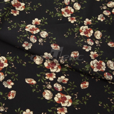Плательная ткань "Фламенко" 3.1, 80 гр/м2, шир.150 см, принт растительный - купить в Махачкале. Цена 239.03 руб.